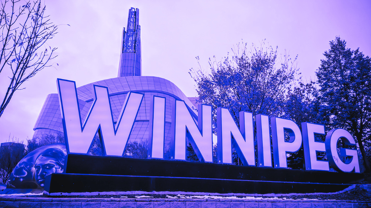 The Winnipeg sign at the Forks in downtown Winnipeg.